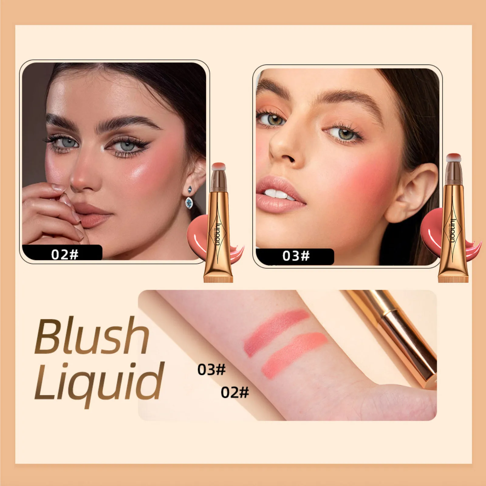 

Face Liquid Blusher Natural Cream Cheek Eye Tint Peach Blush Makeup Multi-use Stick Contour Blush Brighten Cheek Cosmetic