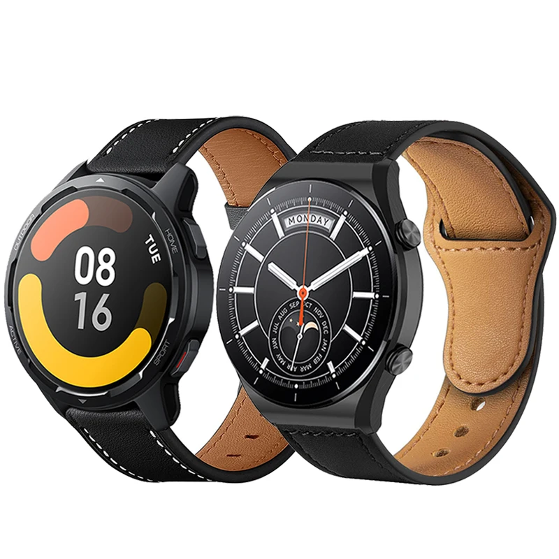 

22mm Watch Strap For Xiaomi Watch S1 Active Smart Watch Band Genuine Leather Wristband Bracelet For Xiaomi Mi Watch Color 2 Belt