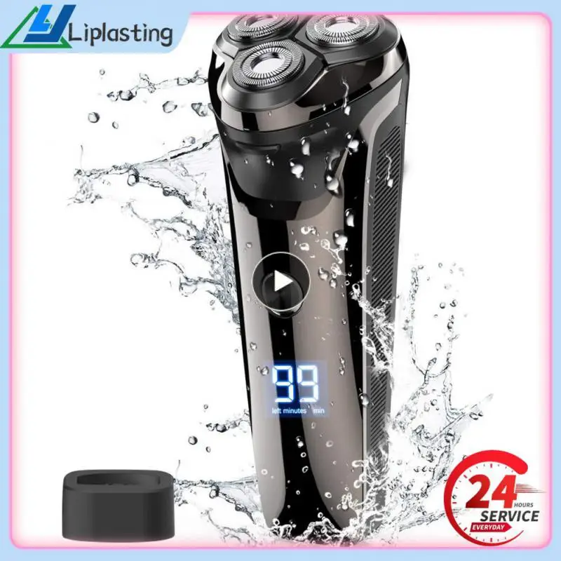 

1/2/3PCS LCD Digital Display Electric Shaver 3D Triple Blade Floating Razor Shaving Machine Washable USB Rechargeable Beard