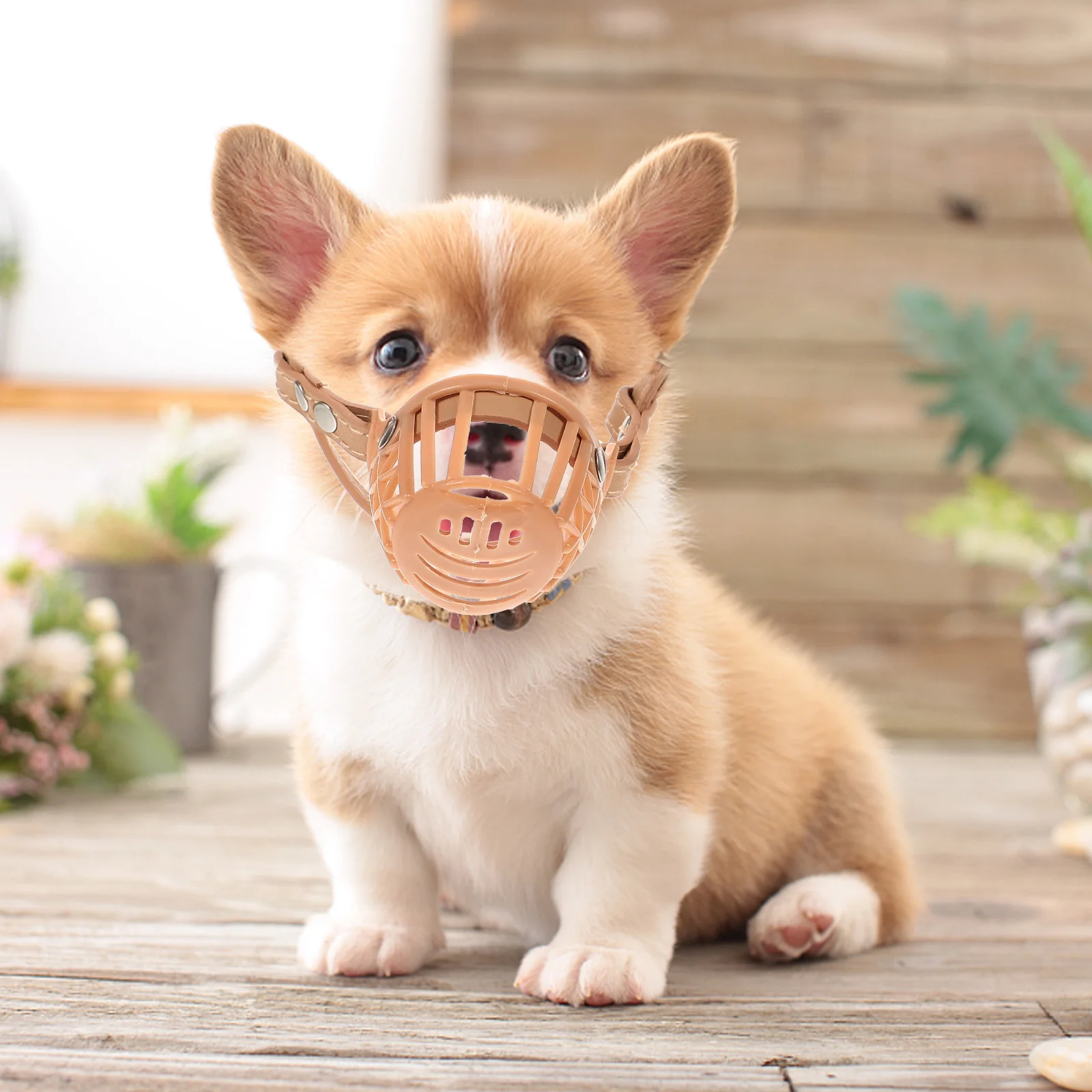 Пластиковая корзина для щенков регулируемая тренировочная намордник