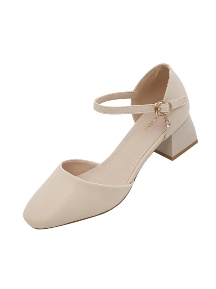 Туфли женские на квадратном каблуке модные милые стильные туфли-лодочки для