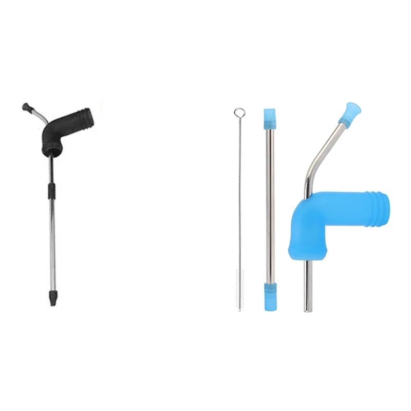 

2PCS Beer Snorkel, Double Beer Snorkel, Beer Dispenser, Blue & Black
