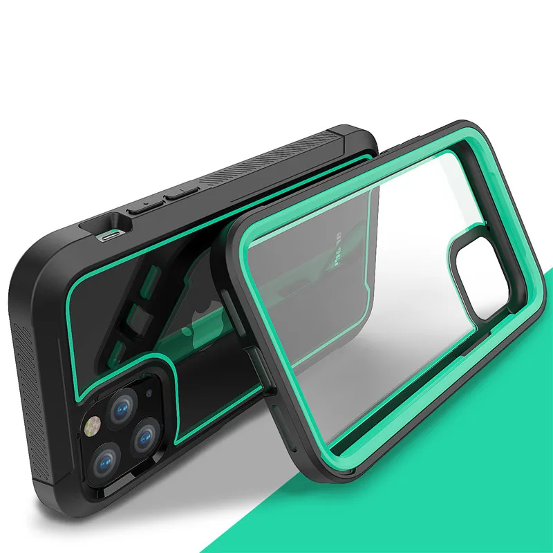 

Hybrid Armor Shock Drop Proof Clear Case For iPhone 12Pro 11Pro Shock Absorption Silicone Bumper Cover