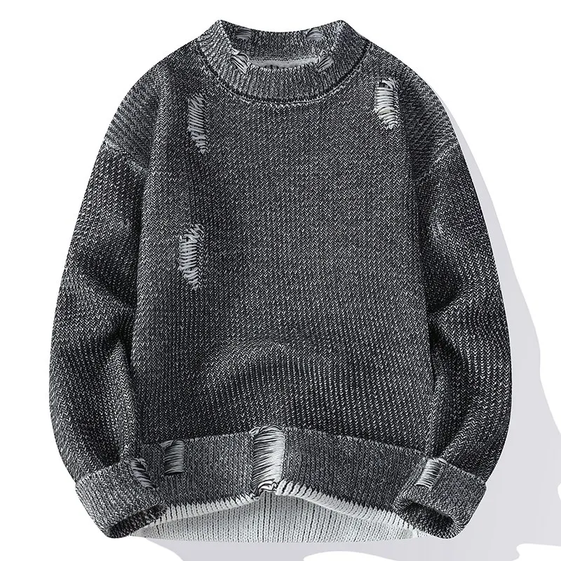 Woodpecker Half-high Collar Sweater Men's Autumn and Winter Casual Inner wear Warm Knitted Bottoming Shirt Pullover O...