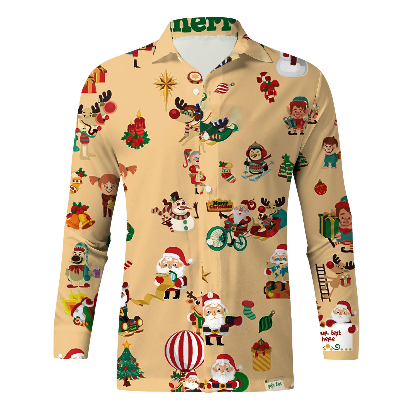 

Lady Cotton Shirt Men Casual Long Sleeve Autumn Winter Christmas 3D Printed T Shirt Pack Mens Christmas Shirts Long Sleeve