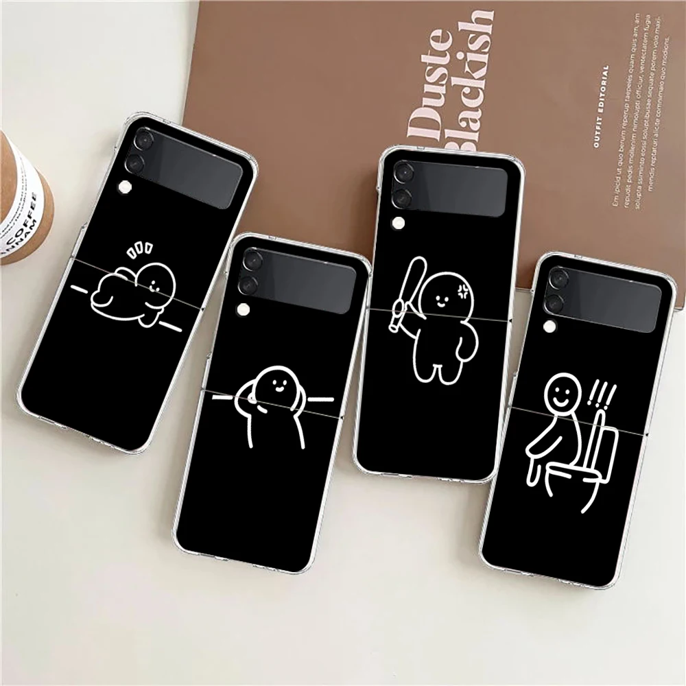 

Cartoon Matchman For Samsung Galaxy Z flip 4 Bag Transparent Phone Cover For Galaxy Z Flip 3 Case Shockproof Hard PC Shell Capas