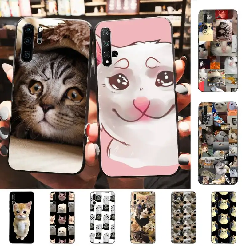

Crying Cat Phone Case for Huawei P30 40 20 10 8 9 lite pro plus Psmart2019
