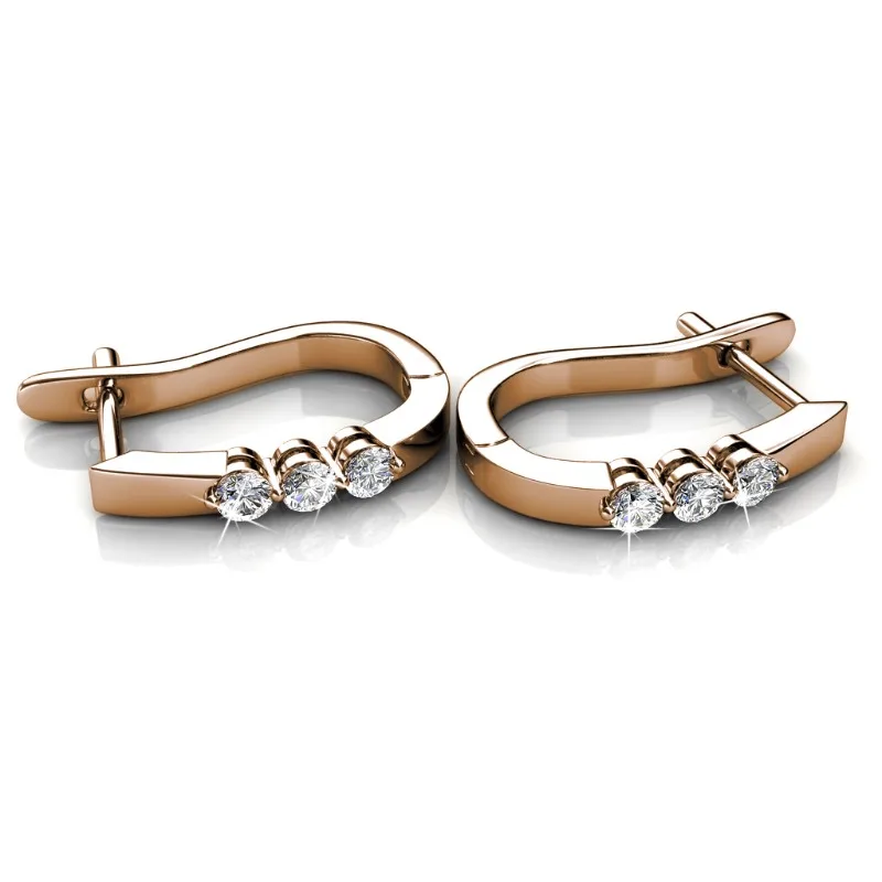 Фото Daisini стерлингового серебра 925 пробы, нежные висячие серьги из розового золота с кристаллами Сваровски для женщин, обручальные украшения №2