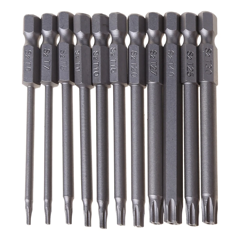 

XX9B 11/12pcs Tamper Proof Security Drill Bit Set Torx Screwdriver Flat Head 1/4" Hex Bits Driver
