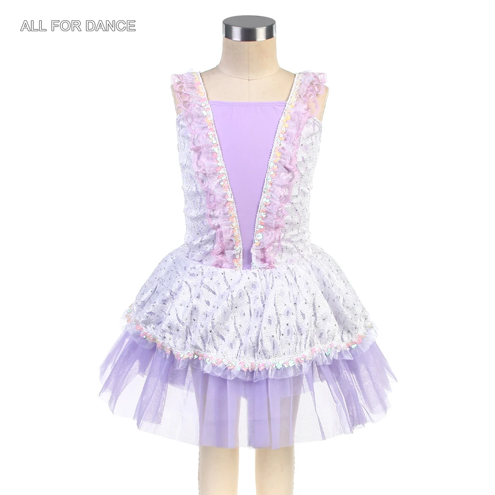 15303 сиреневое балетное танцевальное платье-пачка кружевное платье для детей