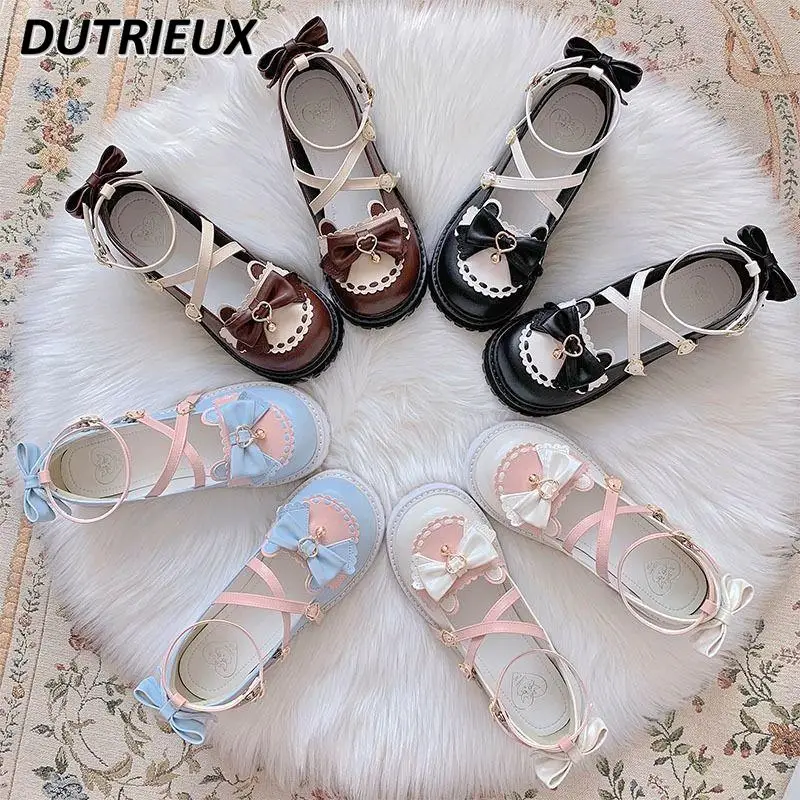 

Туфли-лодочки Lolita JK кожаные женские туфли в стиле преппи милые универсальные мягкие туфли с круглым носком для женщин