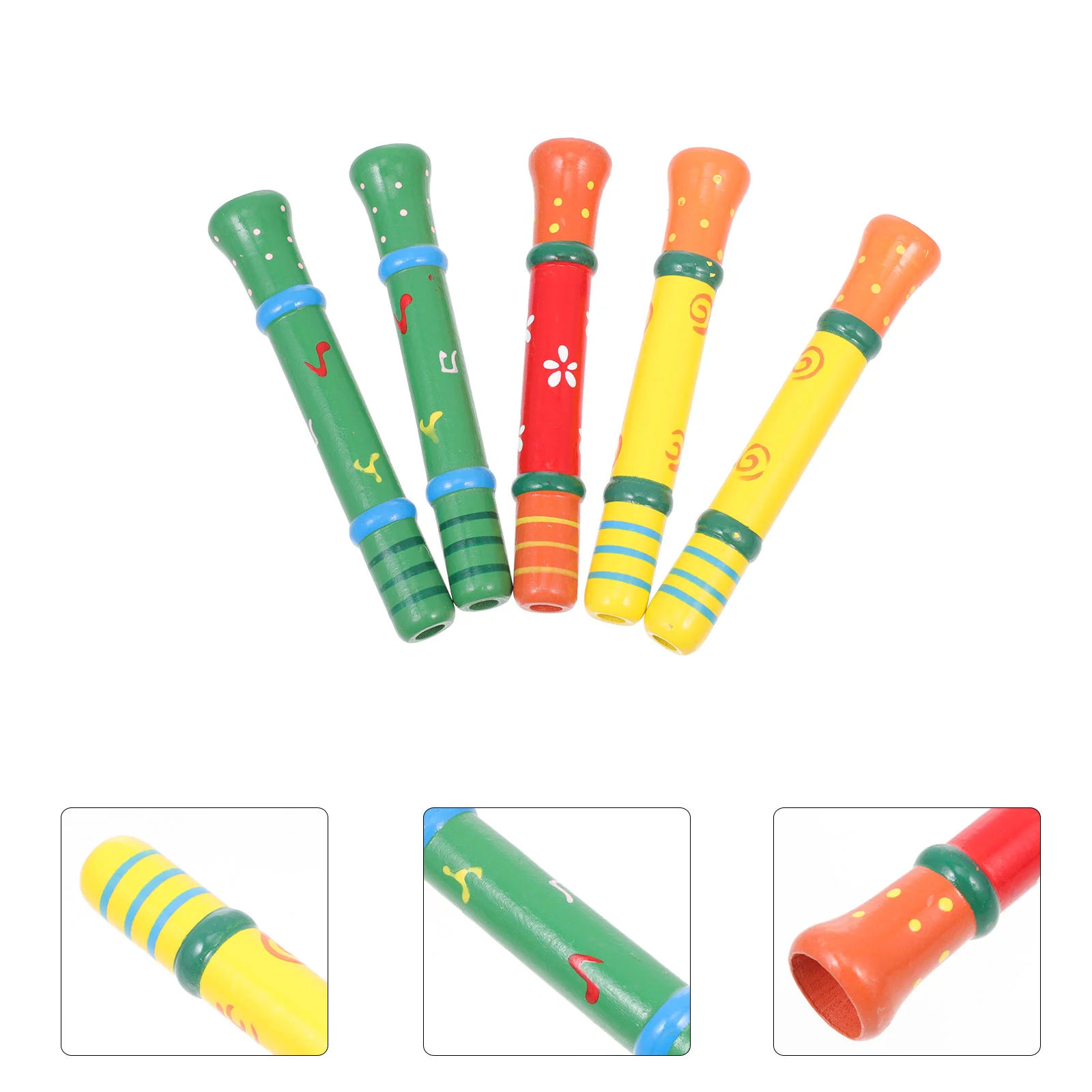 

5 Pcs Party Noisemakers Kids Educational Toys Birthday Noisemakers Wooden Whistle Toy Wood Train Whistles Puzzle Toys