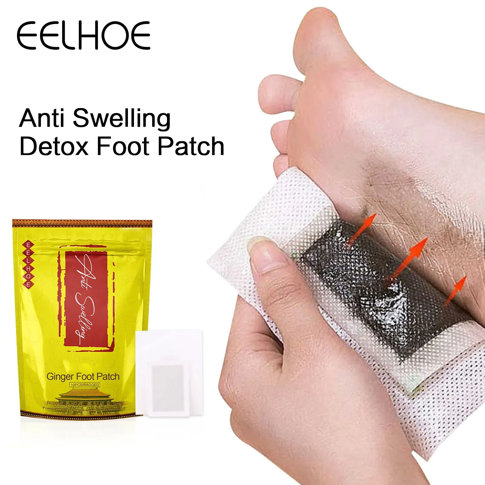

Free Shipping Eelhoe 10Pcs Anti-Swelling Detox Ginger Foot Health Relief Stress Detoxification Feet Pad Improve Sleep Body Care