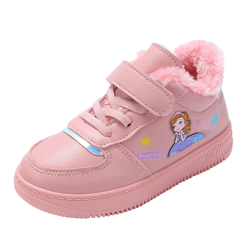 

Disney sofia children's cartoon princess non-slip girl casual shoes thickening warm sports shoes student running cotton shoes