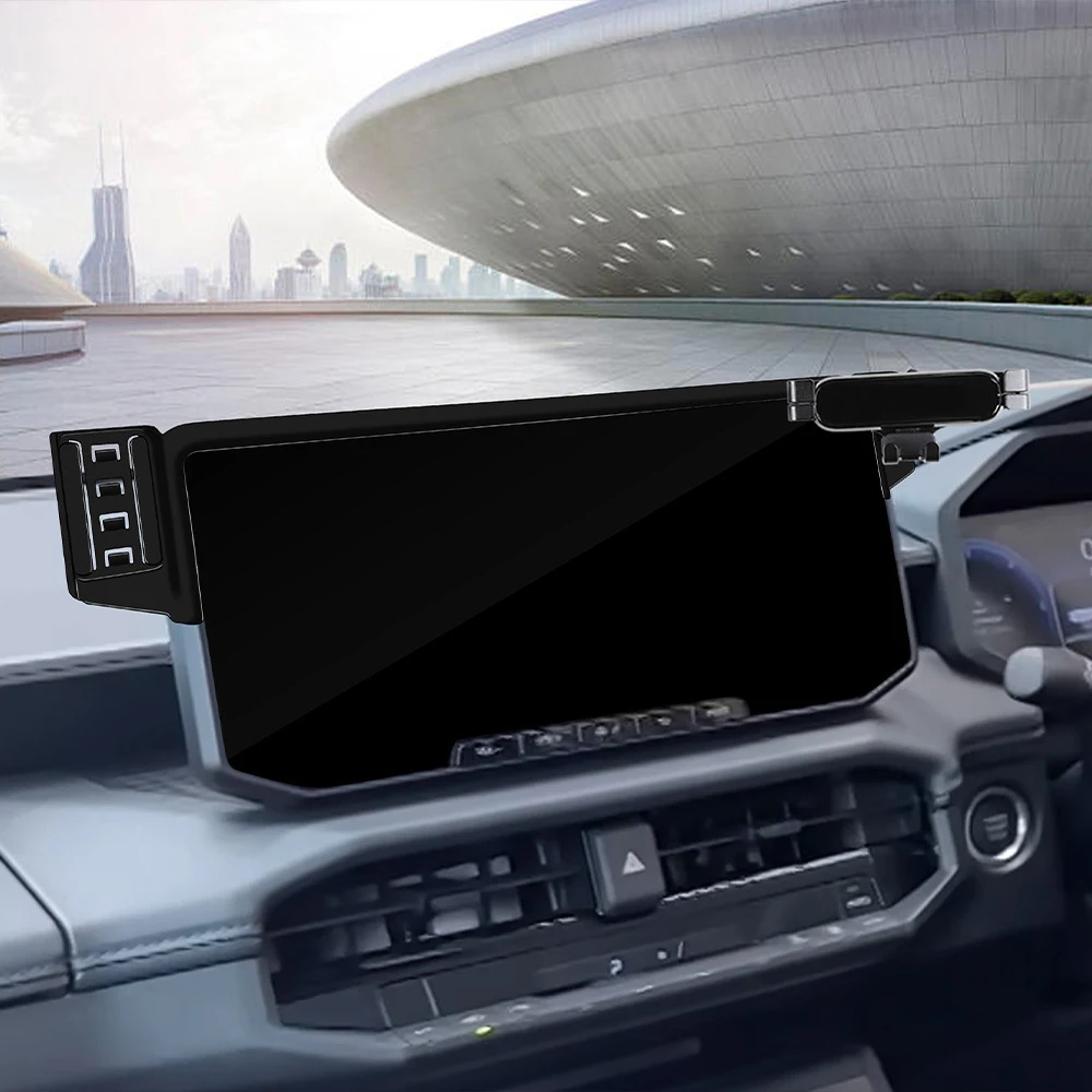 Фото Для Toyota Hilux 2026-2027: Двойное крепление для телефона с беспроводной зарядкой Qi, держатель для телефона 2-в-1, автомобильная подставка для телефона, зарядное устройство для телефона (для праворульных и леворульных авто) №3