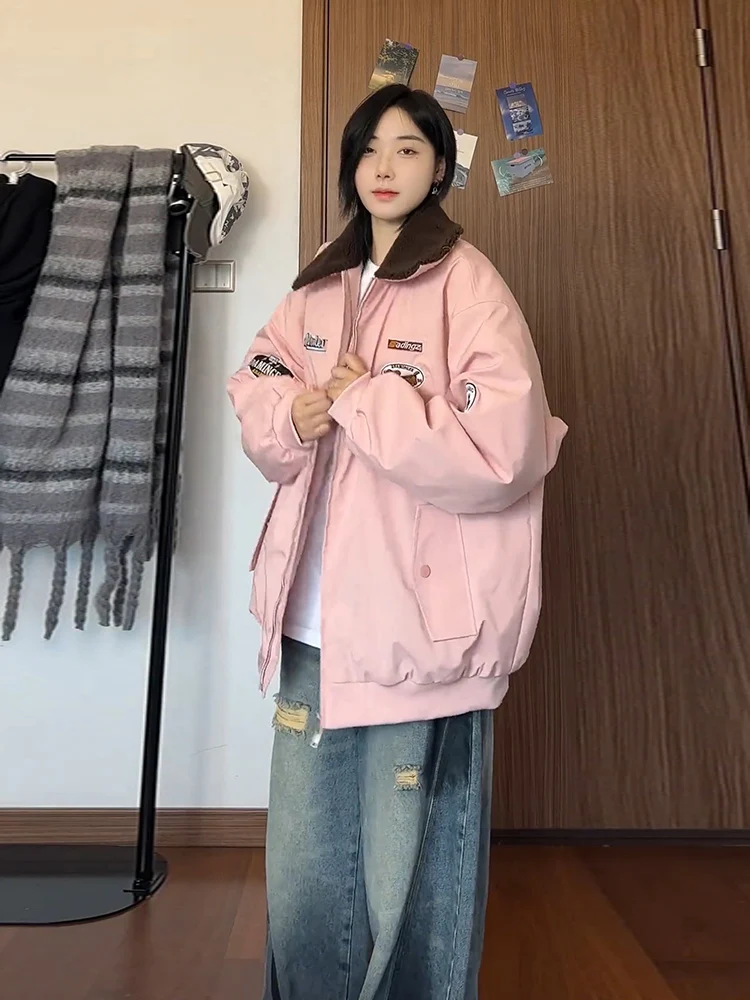 Розовая берберская флисовая верхняя одежда с двойной молнией мужская зимняя