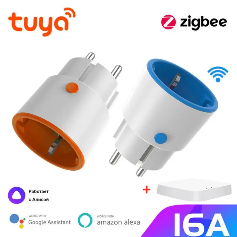 

Tuya Zigbee 3.0 Smart Power Plug 16A EU Outlet 3680W Meter Power Monitor Remote Control Work With Yandex Alice Alexa Goggle Home