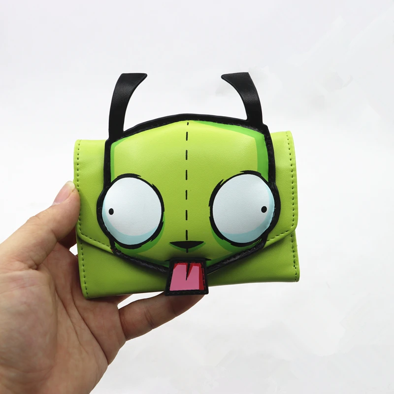 Фото Invader Zim 3D GIR тройной кошелек, милый студенческий кошелек Kawai с героями мультфильмов, модный карман для карт №4