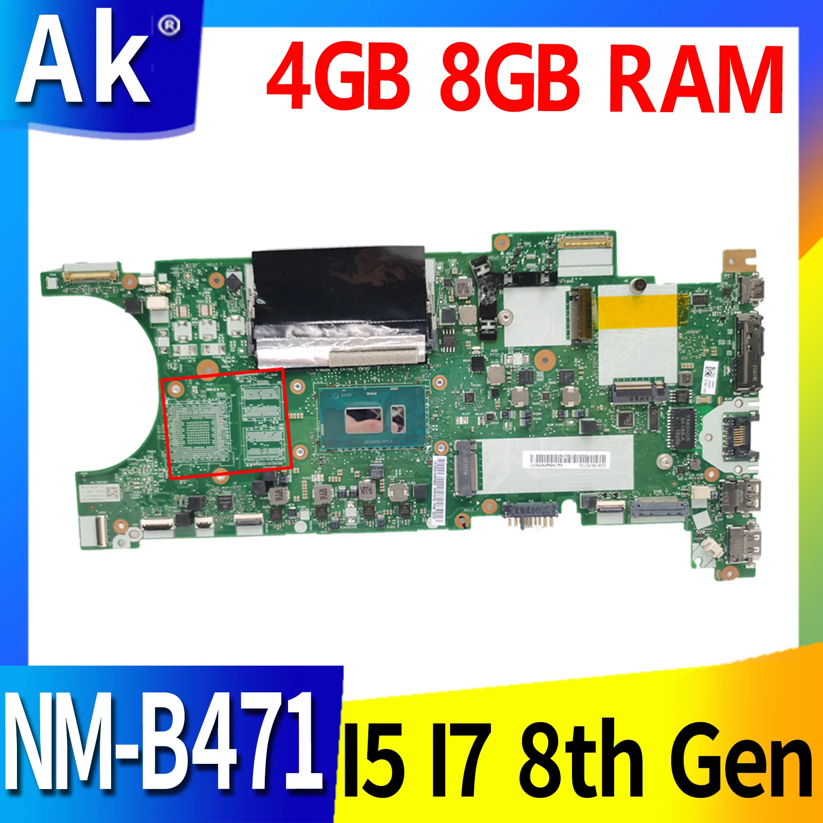 

For Lenovo ThinkPad T480S Laptop Motherboard Mainboard NM-B471 Motherboard with I5 I7 8th Gen CPU 4GB 8GB RAM UMA