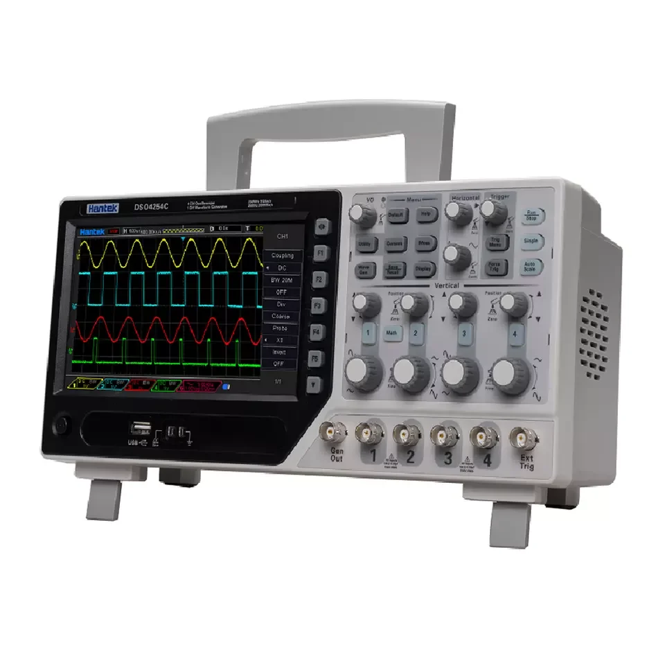 

Hantek DSO4254C 4 Channels 250Mhz LCD PC USB EXT DVM Auto Range Function AFG Analog Function Generator Desk Digital Oscilloscope
