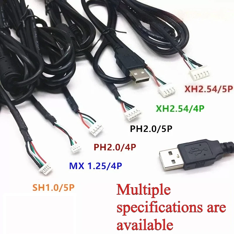 Фото 1 шт. USB-кабель для сенсорного экрана камеры XH2.54/PH2.0/MX1.25/SH1.0, соединительный кабель USB для материнской платы 4P/5P №2