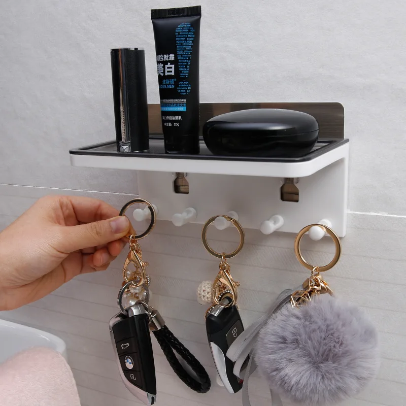 

Wall-hung Storage Rack Key Hanger Housekeeper on Wall Shelf Sundries Organizer Home Space Saving Bathroom Decorative Shelves