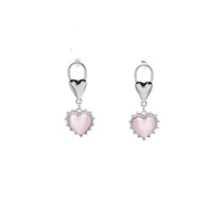 new sweet cool metal pink opal love ins small simple exquisite girl earrings
