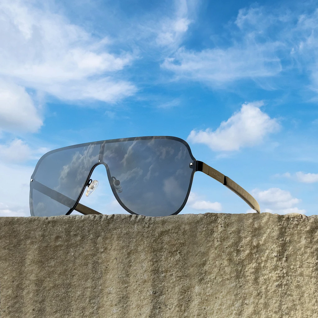 Прямоугольные поляризационные солнцезащитные очки из сплава MAXJULI защита UV400