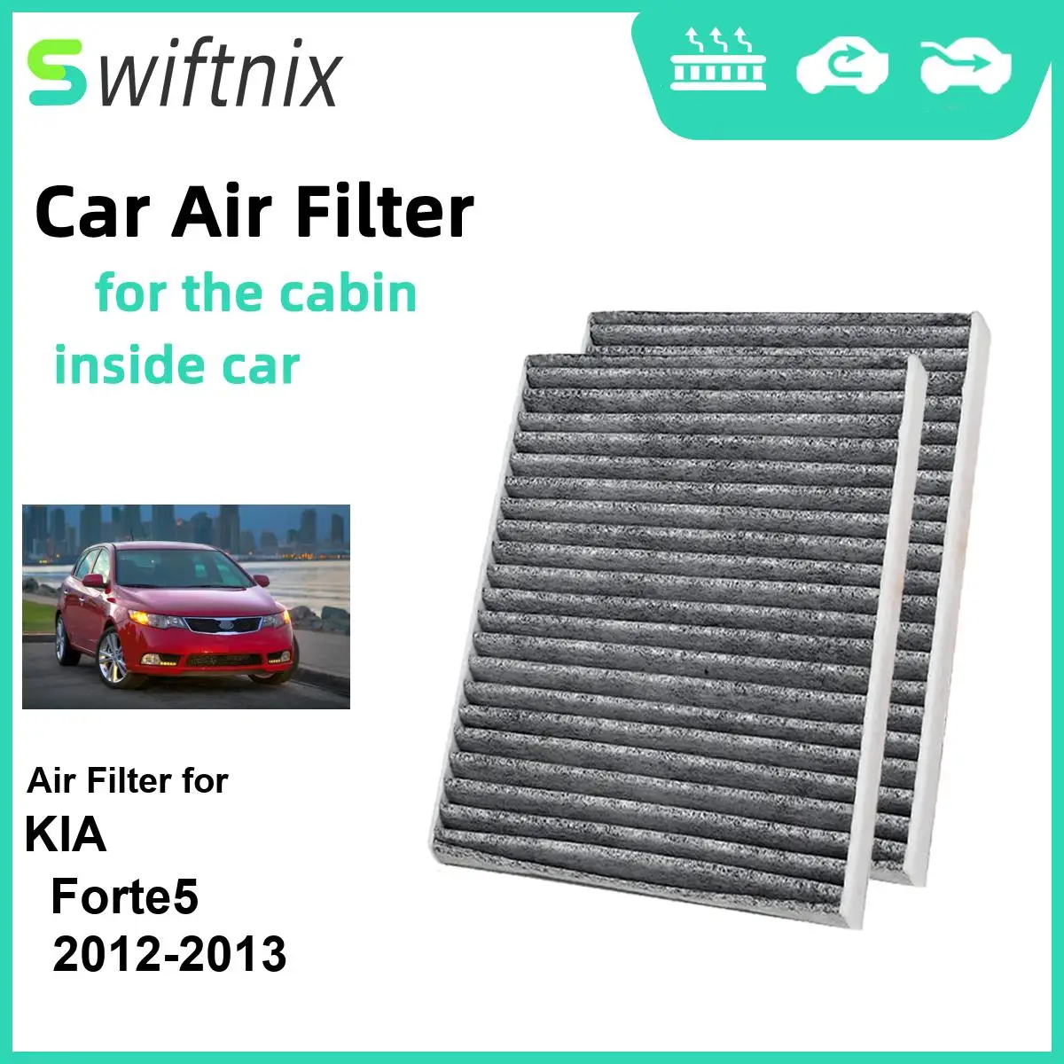 Воздушный фильтр с активированным углем для KIA Forte Koup 2010-2013 CF10709 08790-2E200 08790-2E200A