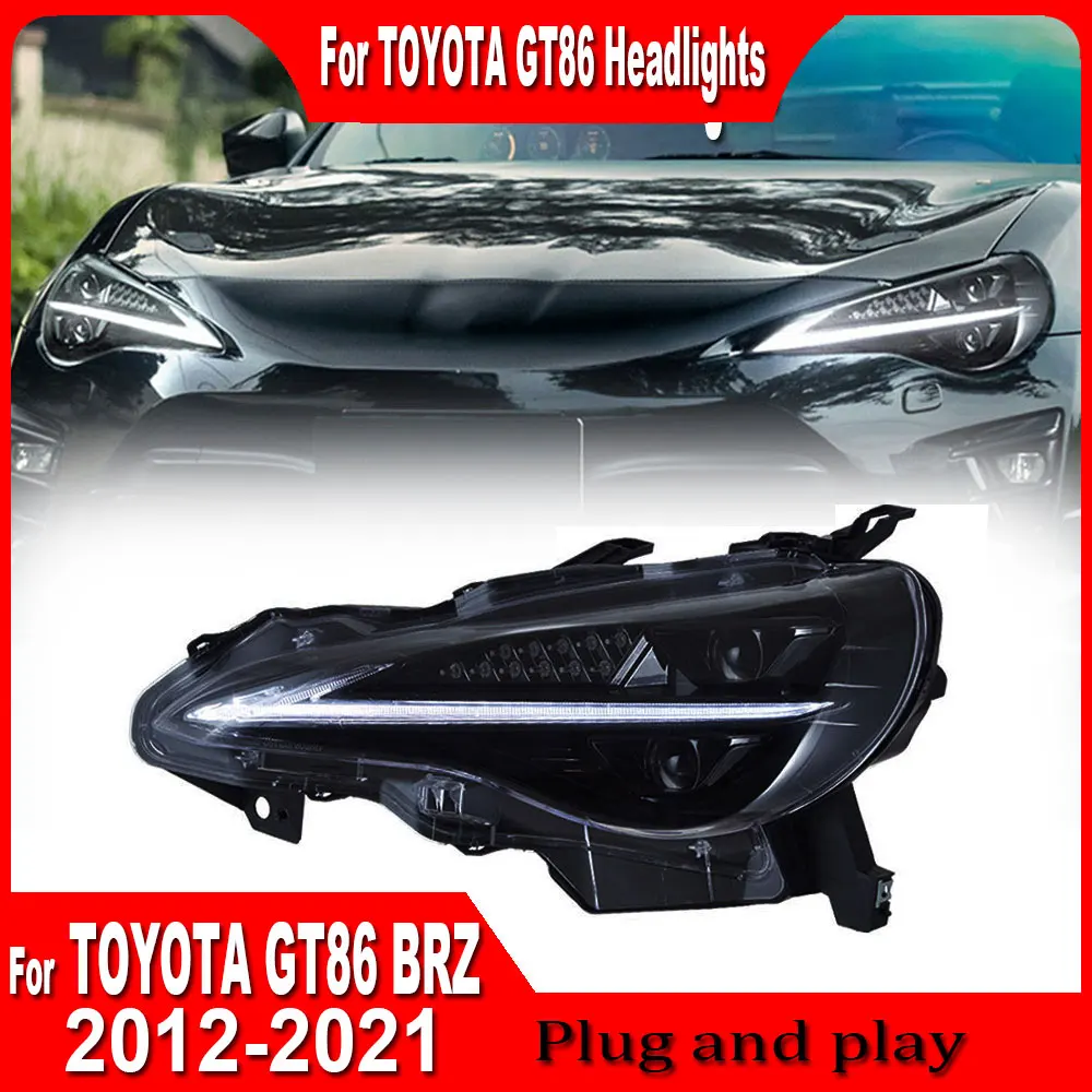 2 sztuki świateł samochodowych do Toyoty FT86 GT86 2012-2021 Subaru BRZ Reflektor LED Drl Soczewka projektora Akcesoria samochodowe