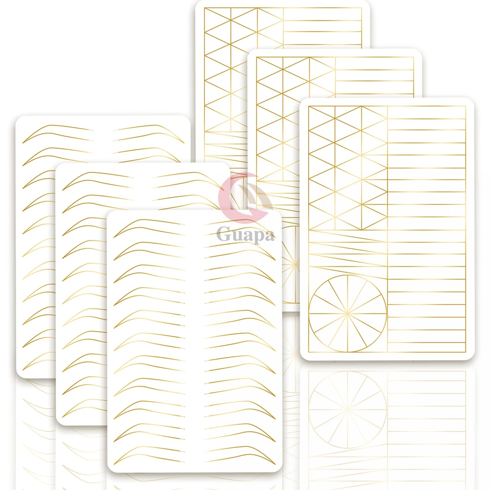 1 шт. силиконовая двухсторонняя Накладка для бровей с золотым принтом |