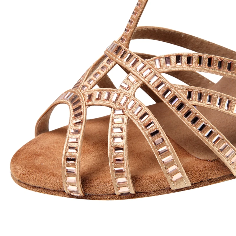 Ladies Latin dance shoes women's soft soled Rhineston dance shoes high heels cha cha tango remba dance shoes social dance shoes