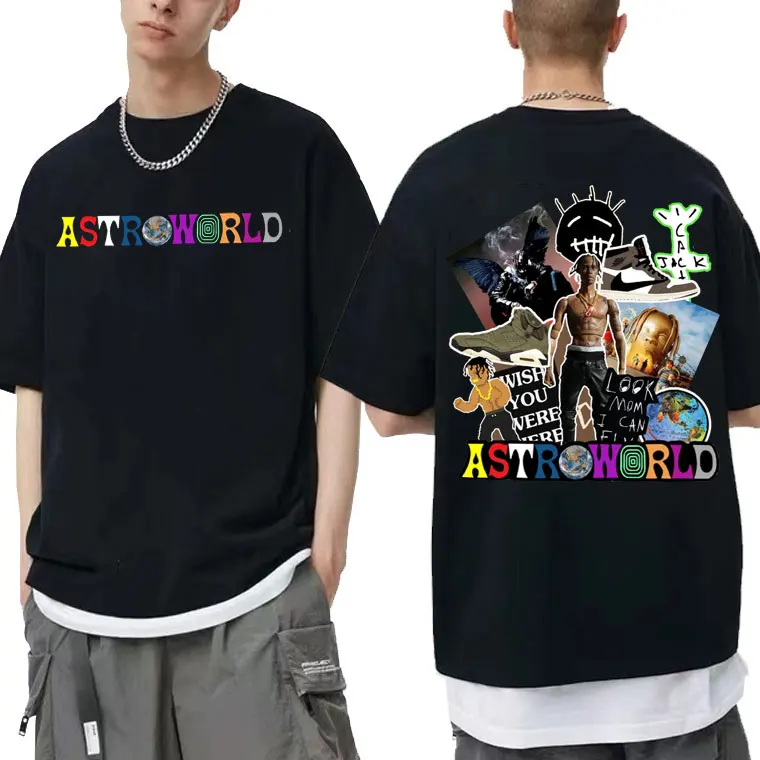 

Travis Scott T-shirt Cactus Jack Tshirt Hip Hop Oversized Men Women Graphic Tees Tops Astroworld Wish You Were Here Tour T Shirt