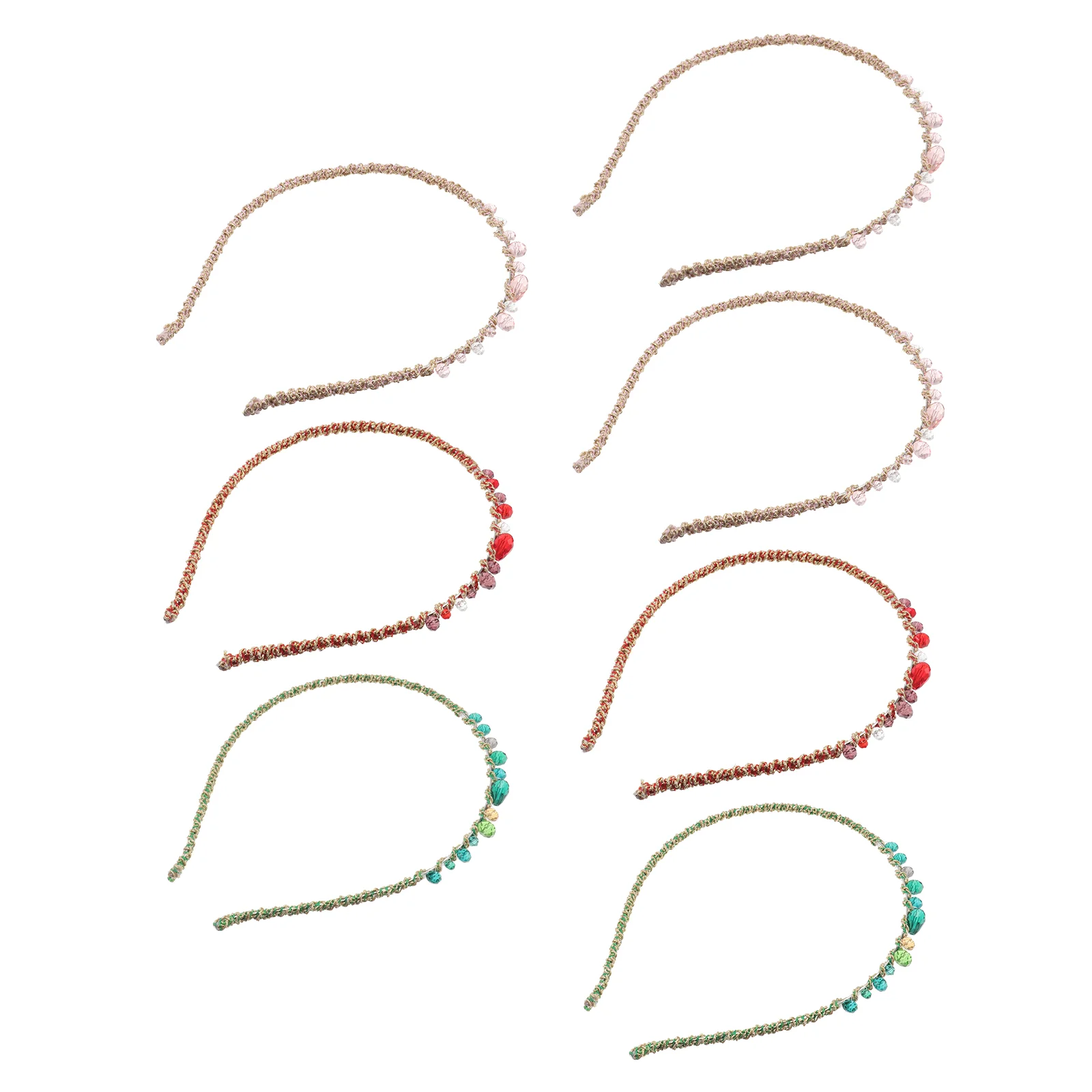 7 шт. повязки на голову с драгоценными камнями для девочек и женщин блестящие