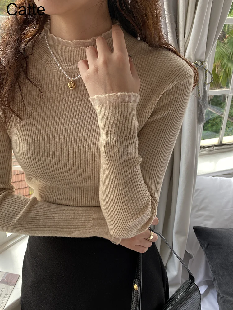 

Полувысокий воротник, свитер, нежность в иностранном стиле, высококачественный шик и новая модель 2021