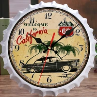 retro beer cover wall clock plaques signs 14 inch silent wall clocks battery operated non ticking easy to read decorative b2