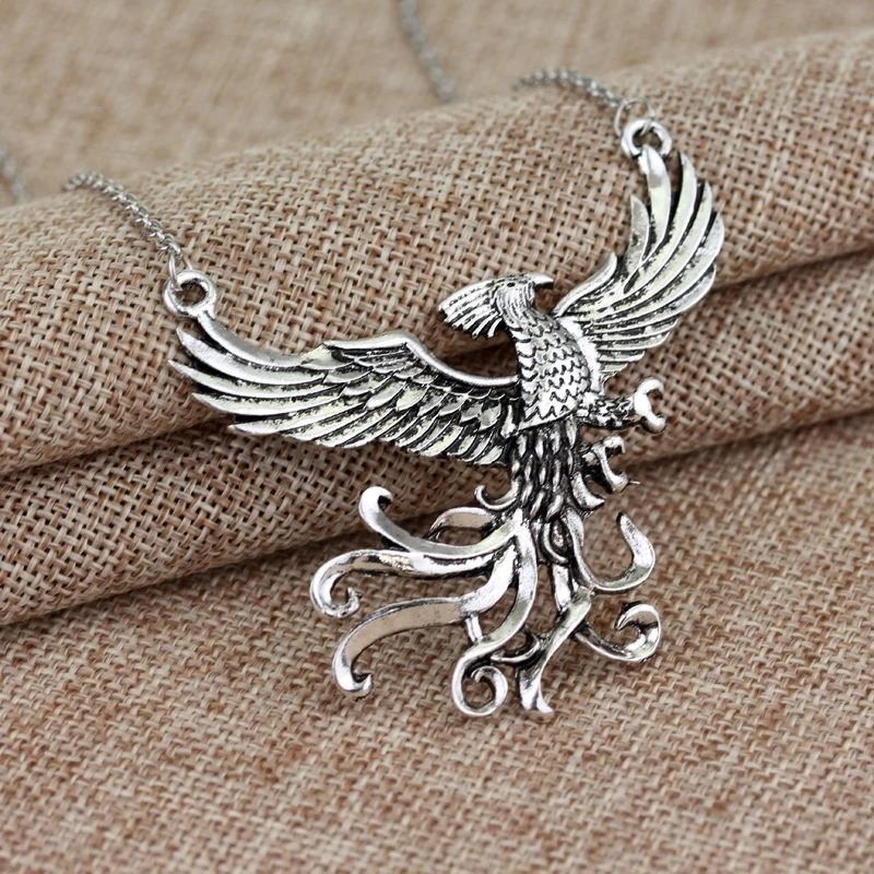 

Harry Potter Necklace Vintage Phoenix Metal Pendant Neck Chain Collar Trend Decoration Party Fashion Jewelry Accessories Gifts