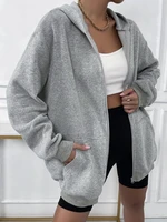 sports basic y2k clothes zip up oversize hoodies women korean fashion female dropshipping casual sweatshirts long sleeve jackets
