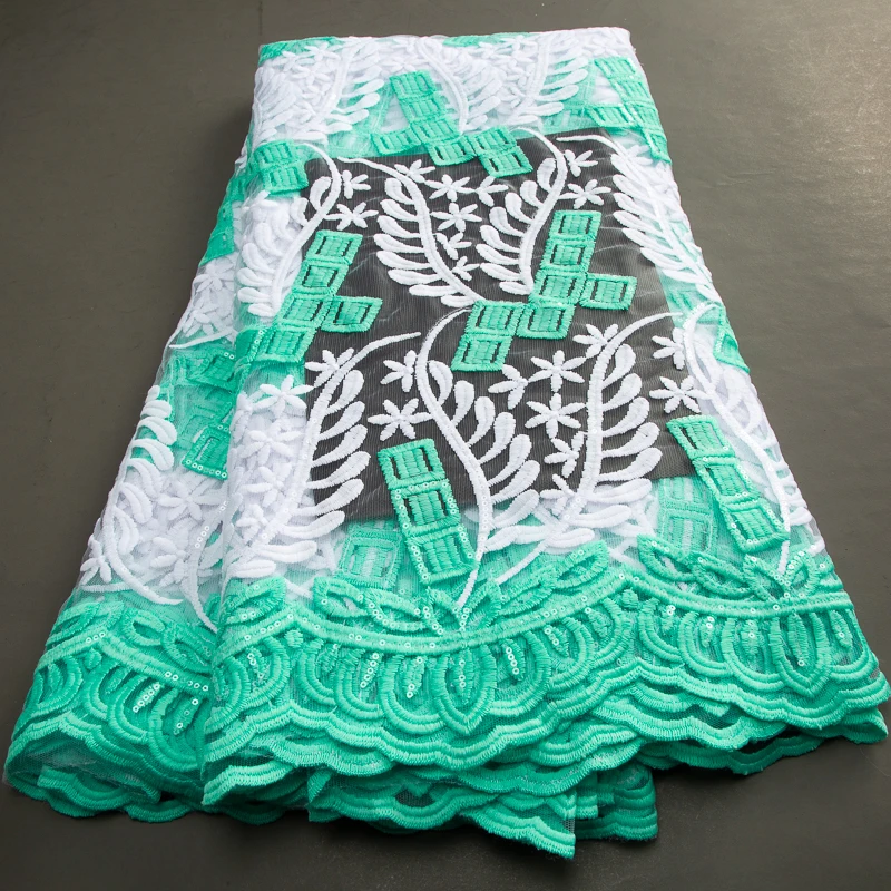 Африканская ткань 2023 Высококачественная французская вышитая молочная шелковая