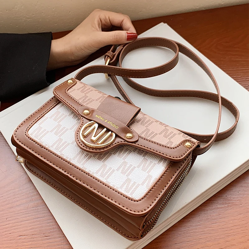 

Retro Crossbody Messenger Bag Shoulder Bags for Women 2021 Elegant Zipper Small PU Leather Flap Handbags Female Travel Totes