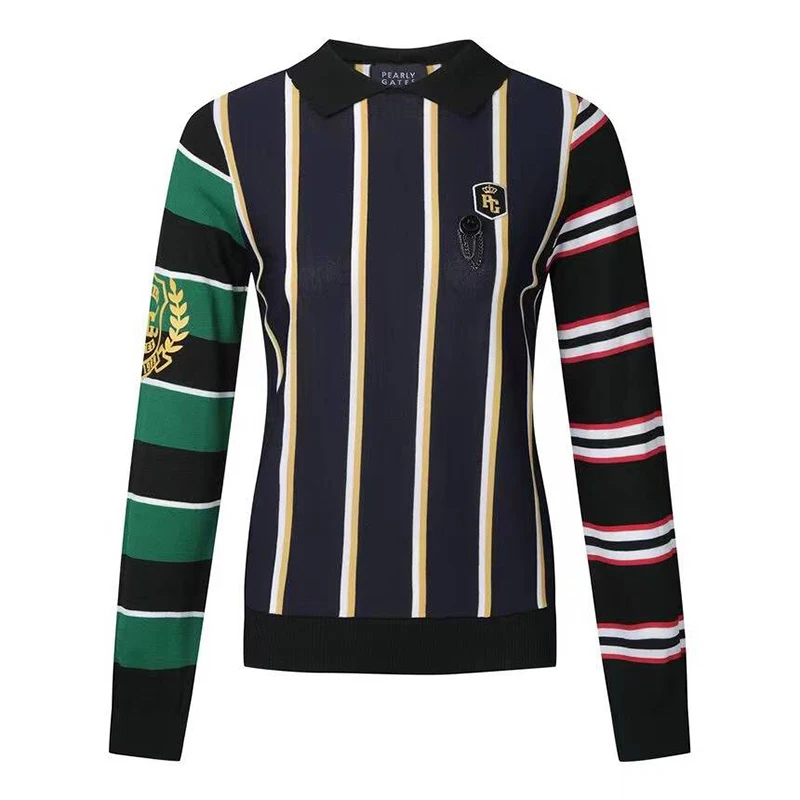 Golf knit spring summer shirt women polo long sleeve golf clothing  W122109