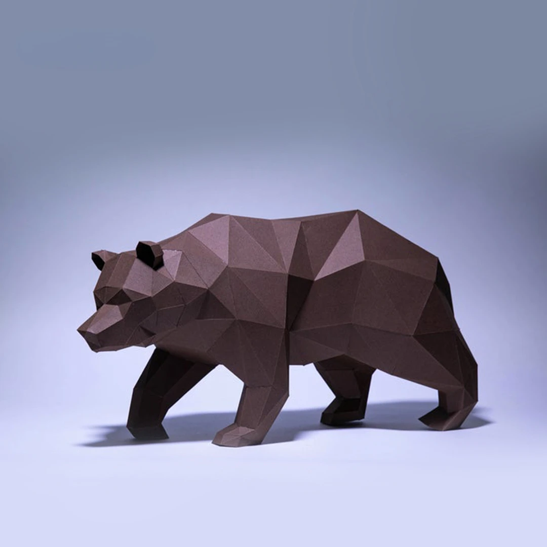 

3D Paper Model Walking Bears Animals Creative Paper Model Ornaments DIY Handmade Bedroom Living Room Window Bedroom Decoration