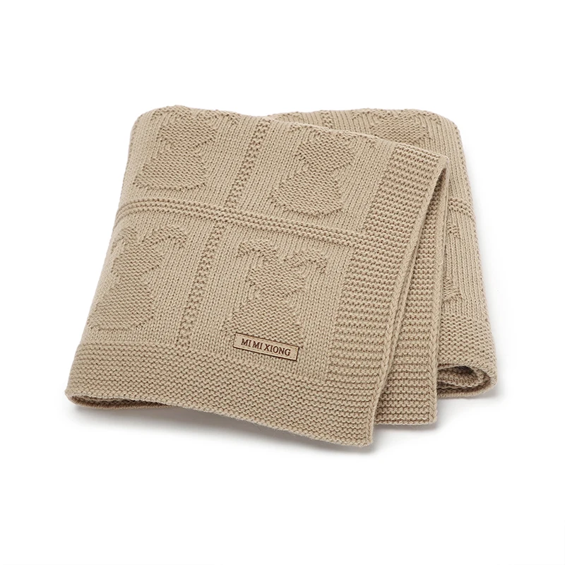 Одеяло детское трикотажное в клетку 90 Х70 см