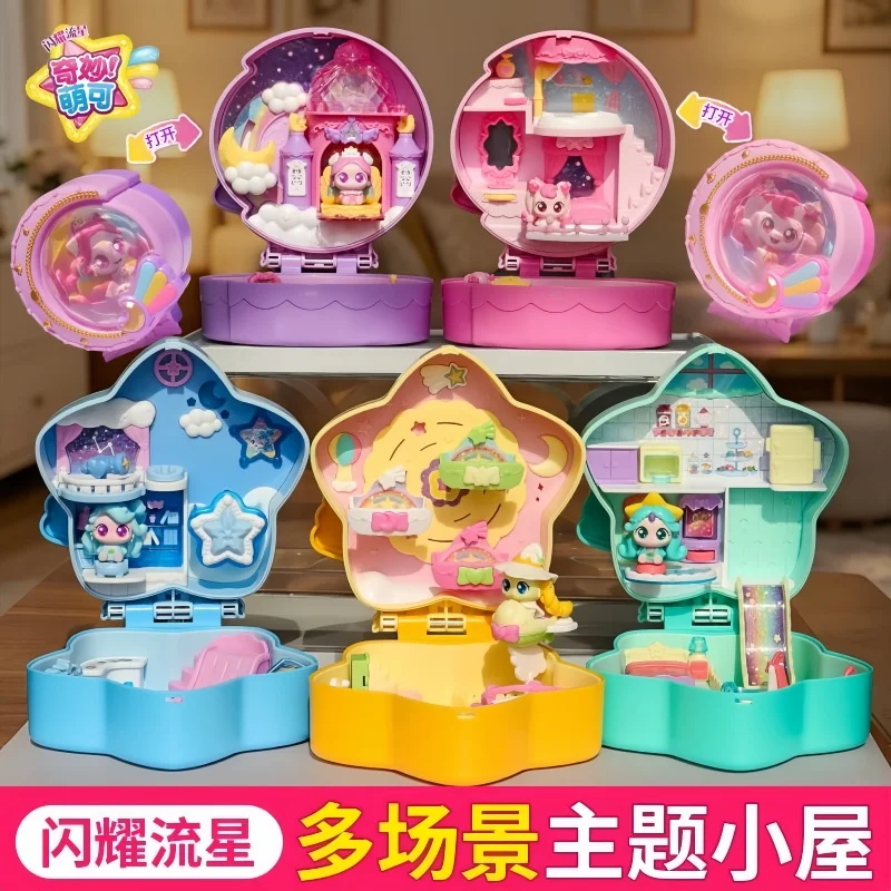 Фото Оригинальная коллекционная фигурка-игрушка из серии Catch Teenieping Moonlight Cottage Treasure Box, милая аниме-кукла, подарок на день рождения. №1