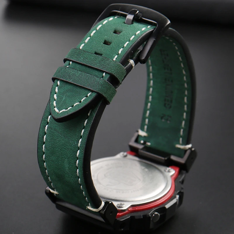 DW-5600 Vintage Leather Watchband For G-SHOCK Casio DW5600 GW-B5600 GW-M5610  GA 110 120 GA2100  Bracelet Watch Strap