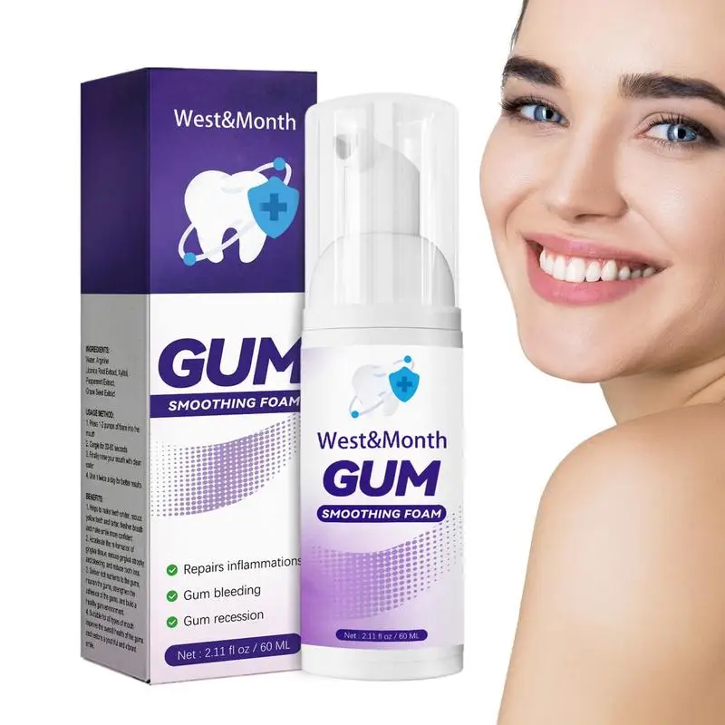 

Gum Foam Ultra-fine Mousse Foam Foam Whiten Toothpaste Teeth Whitener 60ml Mousse For Stain Removal And Deeply Cleaning Gums