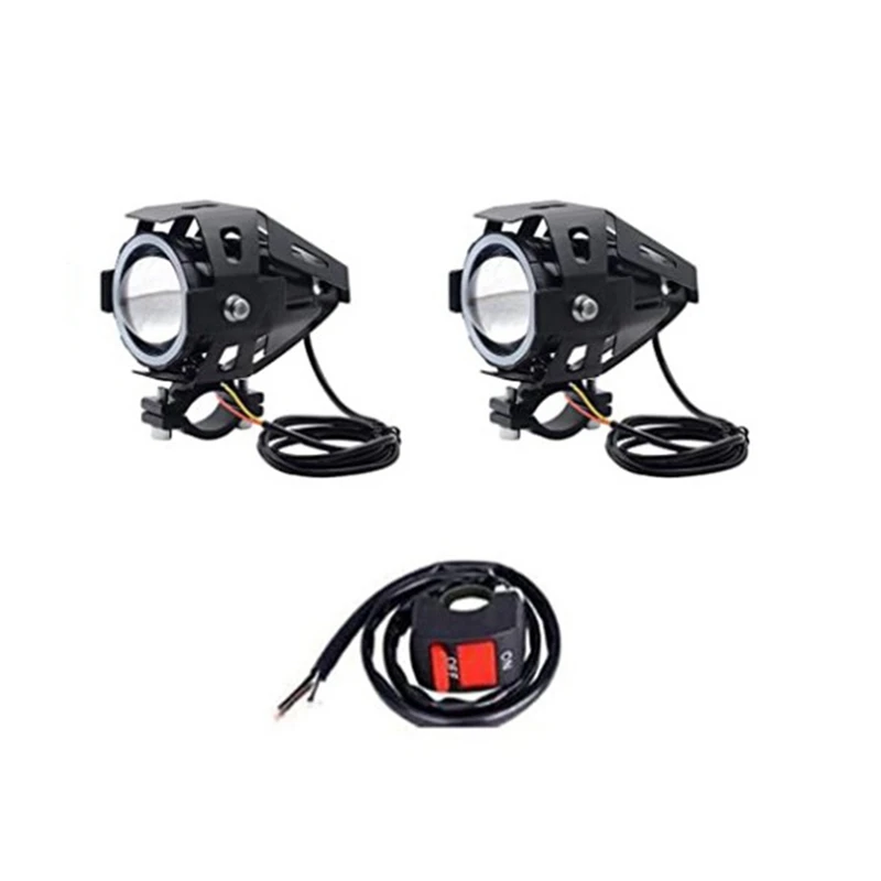 

Angel Eyes Headlight DRL Spotlights Auxiliary Bright LED Bicycle Lamp Accessories Car Work Fog Light U7