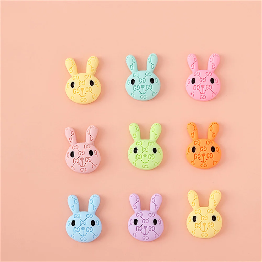 

20Pcs Cute Mini Rabbit Head Resin Flatback Cabochon Charms DIY Earrings Jewelry Making Scrapbooking Material Ornaments Accessory
