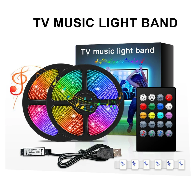 LED Strip MINI Music Controller Color RGB 5050 USB 20 Keys Home Party Bar Dance TV Background Light