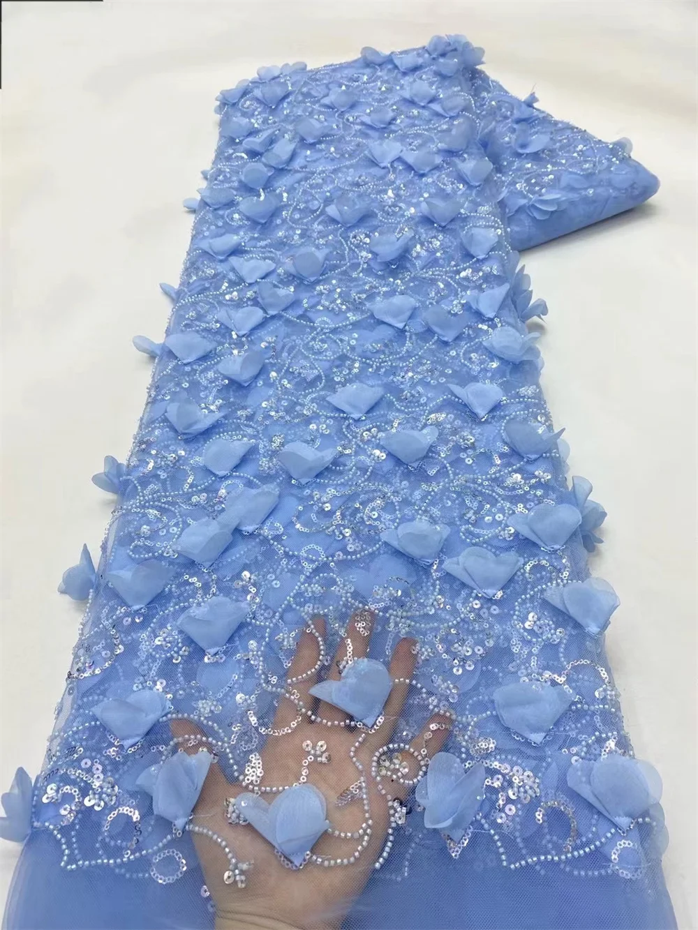 Африканская 3D кружевная ткань 2024 новейшая розово-красная индийская сари